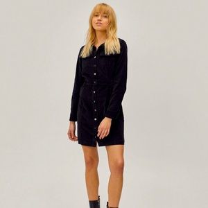 Brand New With Tags Nasty Gal Black Corduroy Dress